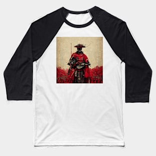 Japanese Samurai with Red Accent- best selling Baseball T-Shirt